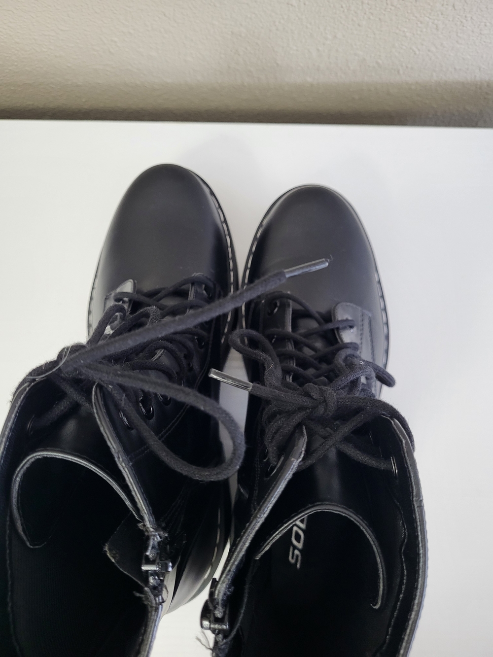 Soda Black Lace-Up Platform Combat Boots - Women Size 11 - Picture 3 of 11